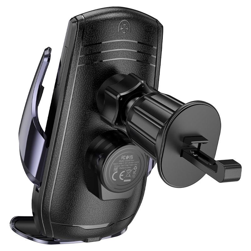 Автодержатель для телефона с БЗП Hoco CA202 Plus Enlightener infrared induction Wireless Charging Car Holder Air Outlet - фото 5