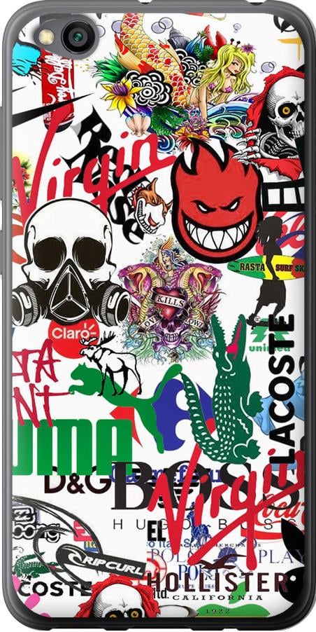 Чехол на Xiaomi Redmi Go Many different logos (4022u-1667-42517)