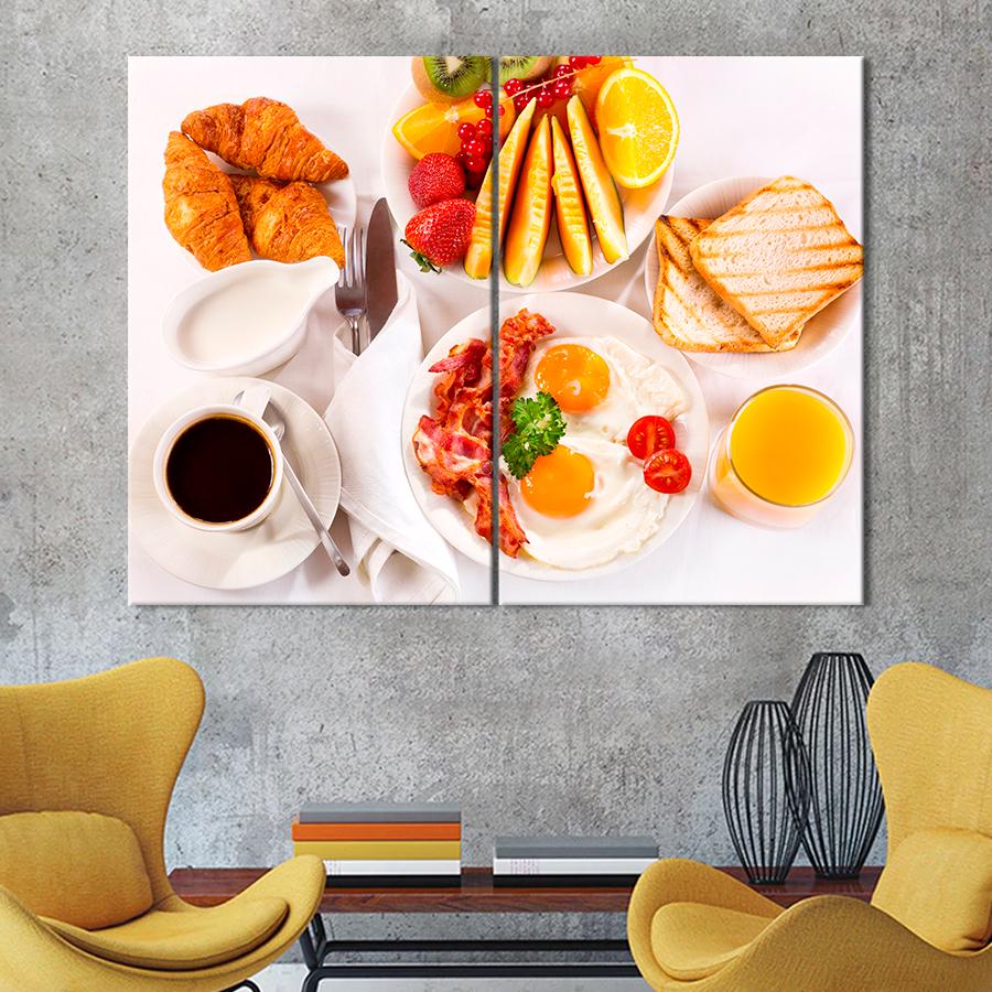 Настенний декор Английский завтрак с фруктами и круассанами 71x51 см (A253-2)