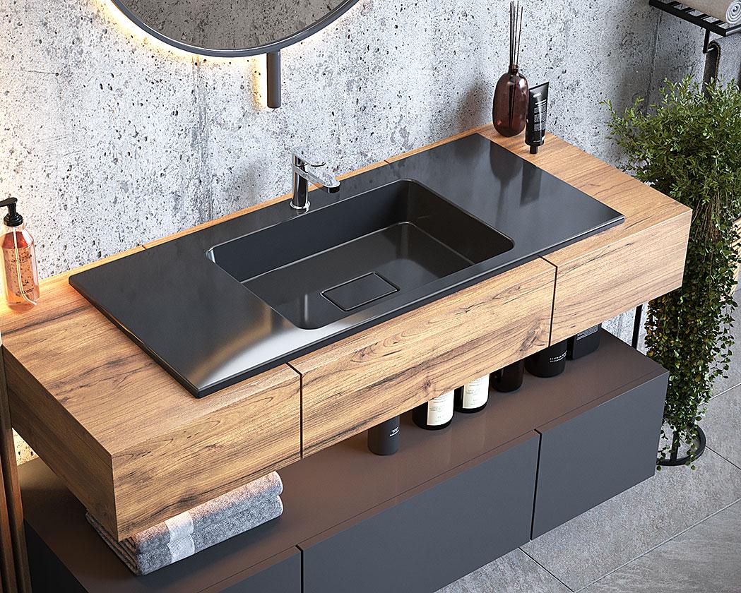 Умывальник накладной Luxor Creativ Low 100 Black