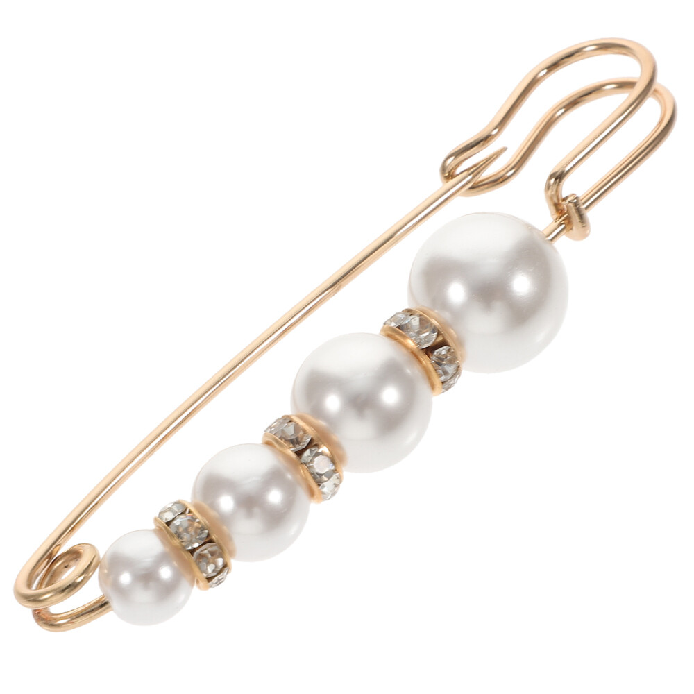 Брошка-шпилька з перлами 7,5 см Золотистий з білими перлами (30764027) Брошка-шпилька з перлами 7,5 см Золотистий з білими перлами (30764027)