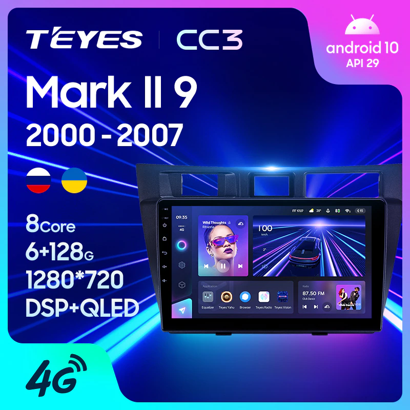 Автомагнитола штатная Teyes CC3 для Toyota Mark II 9 X100 2000-2007 Android - фото 2