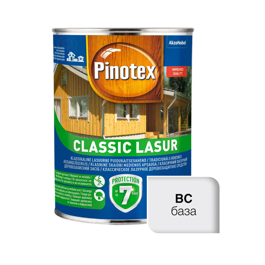 Пропитка для дерева Pinotex Classic Lasur с декоративным эффектом BC 3 л Бесцветный