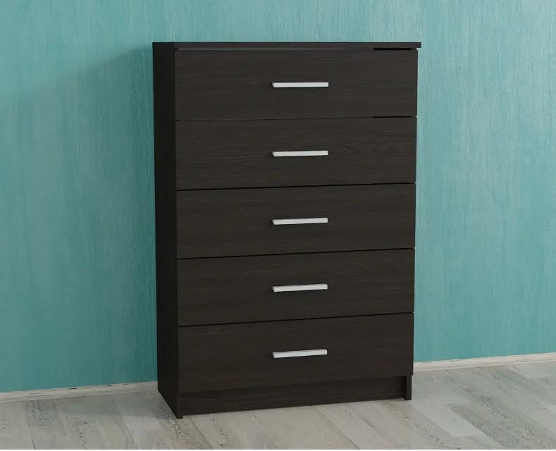 Комод на 5 шухляд вузький Венге темний (Р90в)
