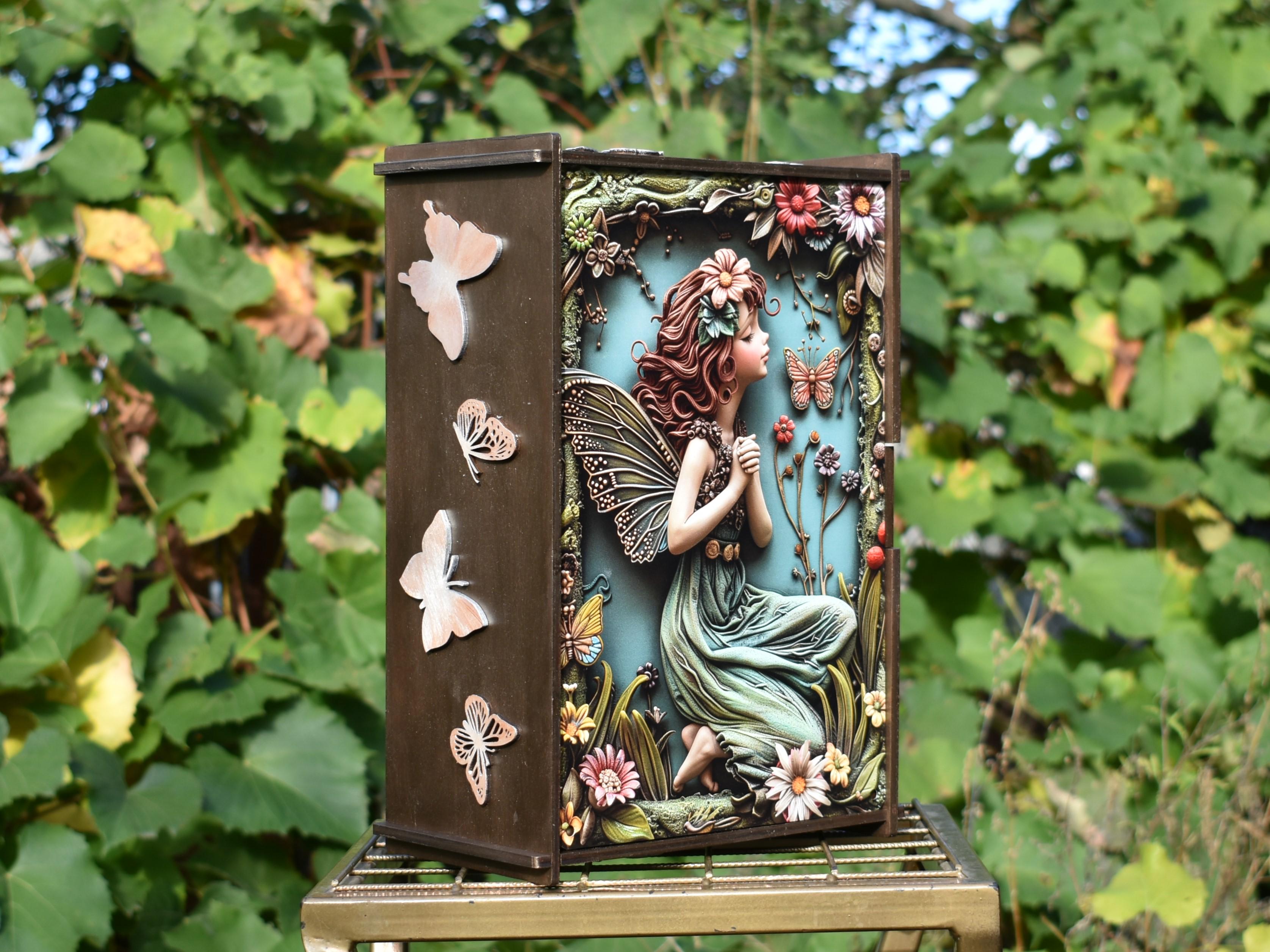 Подарочная коробка Фея 3D из фанеры 20х30х12 см (21683063) - фото 4 Подарочная коробка Фея 3D из фанеры 20х30х12 см (21683063) - фото 4