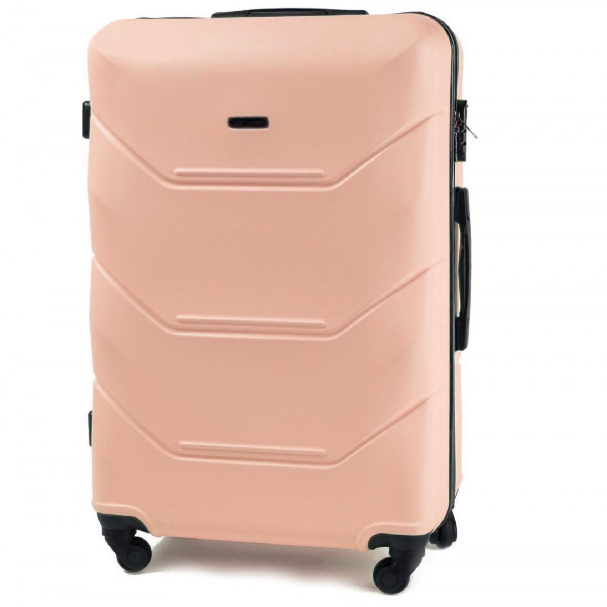 Валіза Wings 147 з пластику великий Світло-рожевий (Wp00448) - фото 1