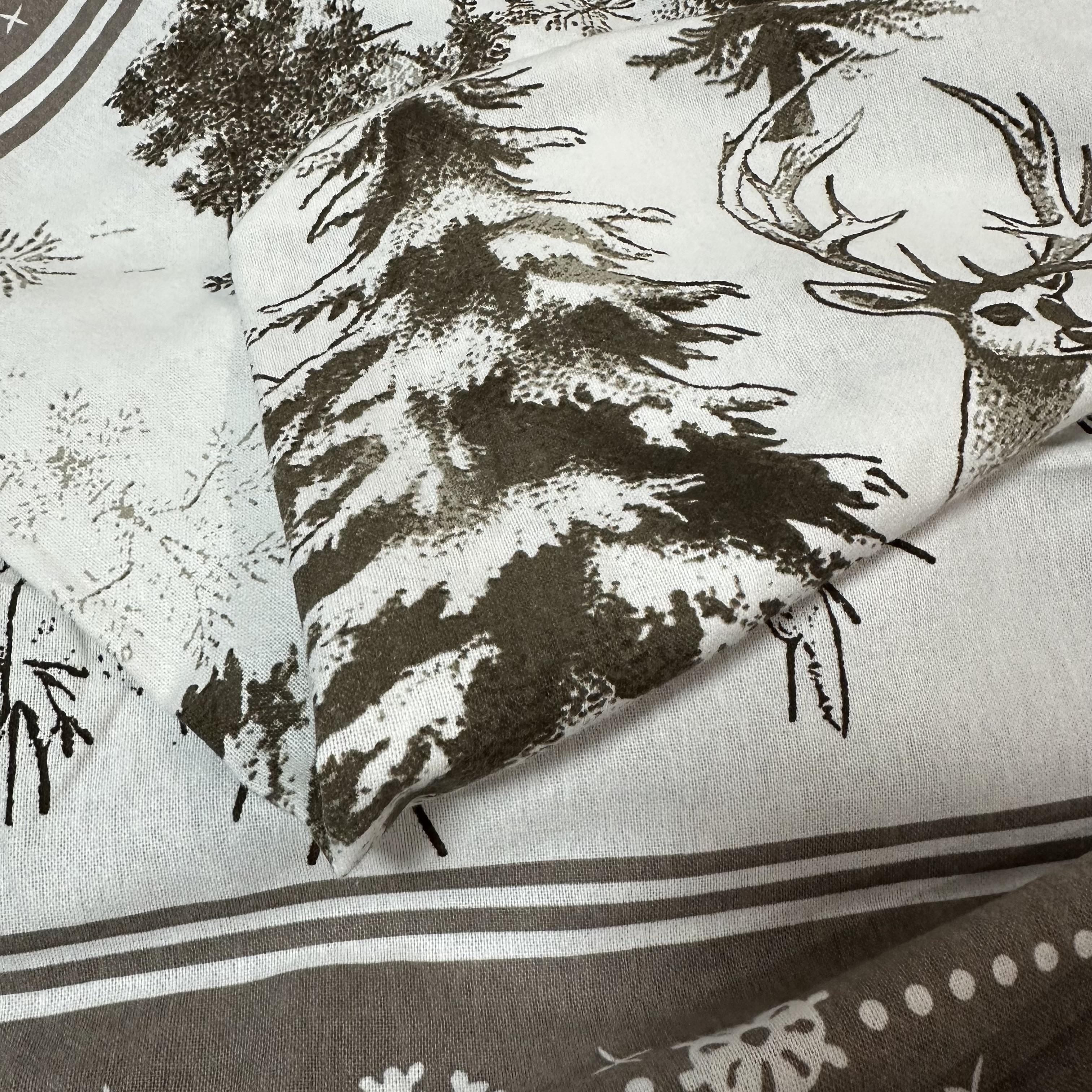 Комплект постільної білизни байкова Зимовий сімейний Сірий (байка 1-4) - фото 9