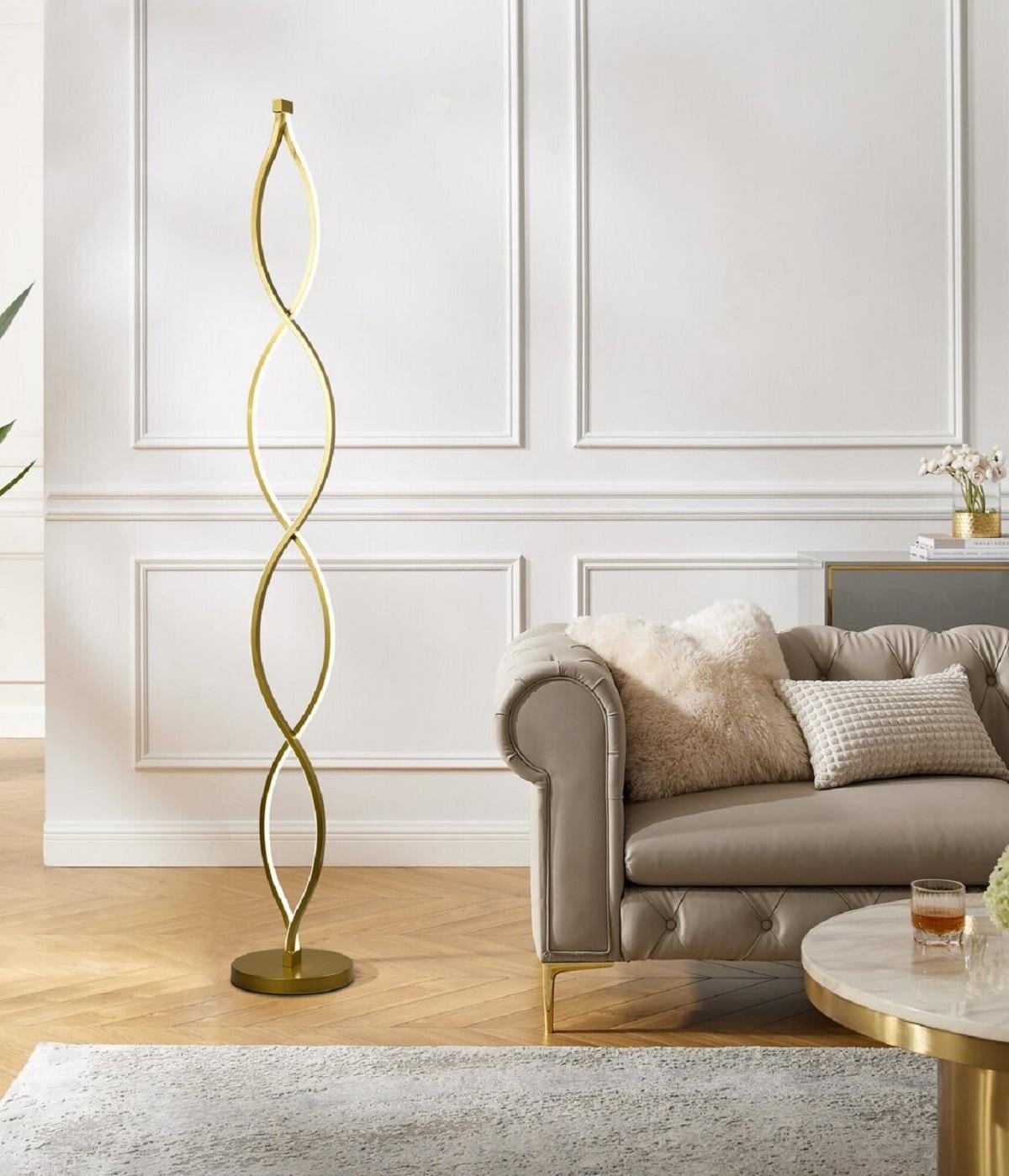 Торшер современный светодиодный Valeso LDD1009 BK 64W Золото (LDD1009)