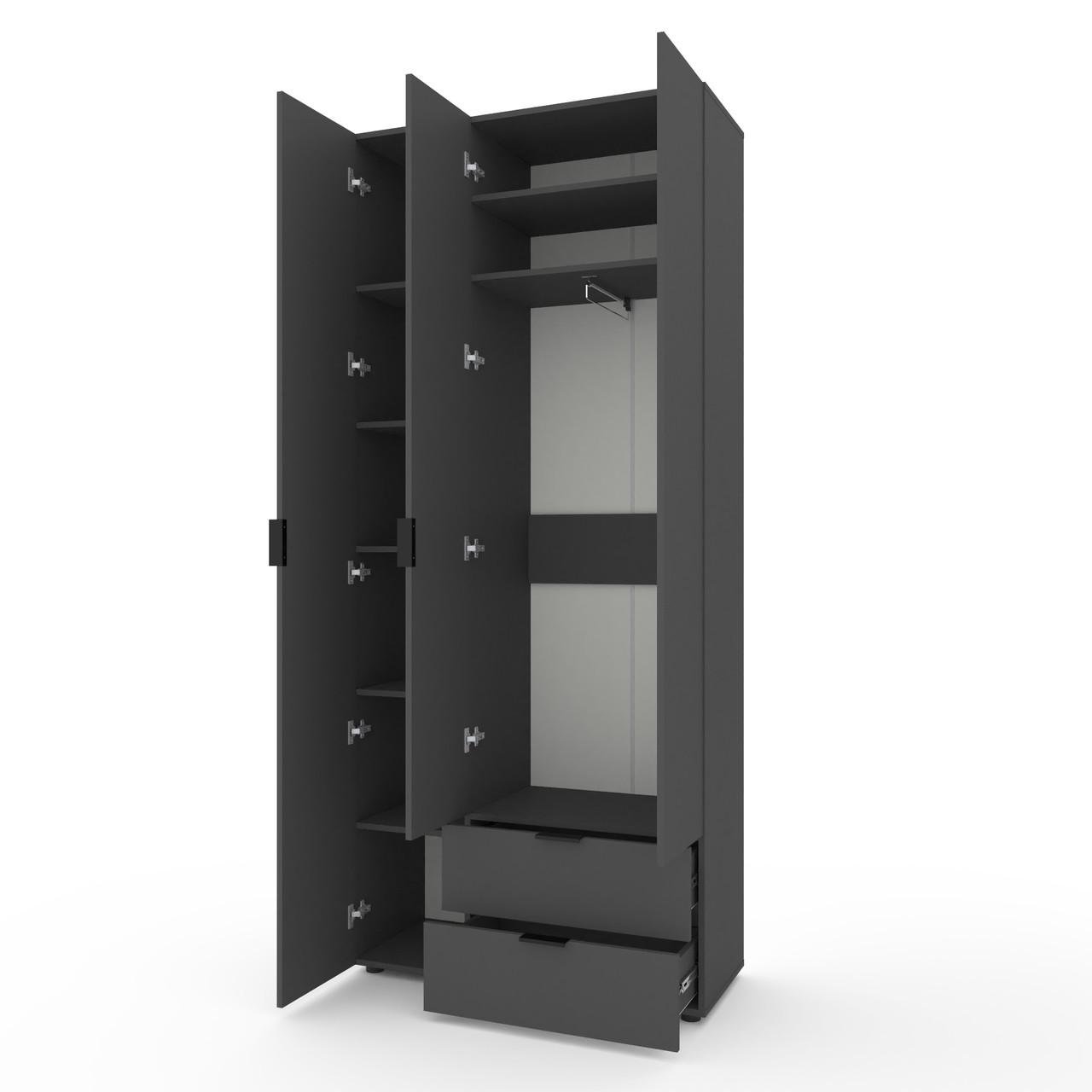 Шафа Metkas Home A013R ЛДСП 1000x420x2300 мм Антрацитовий