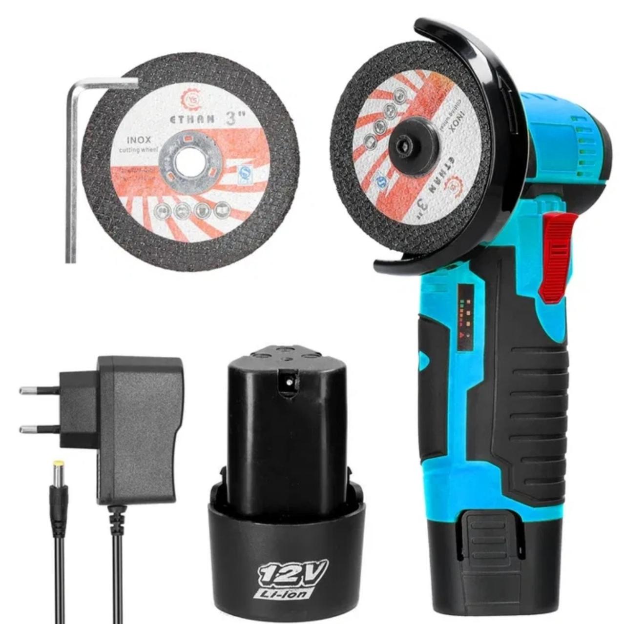 Болгарка міні акумуляторна HILDA УШМ 12В з АКБ та зарядним (2051159766)