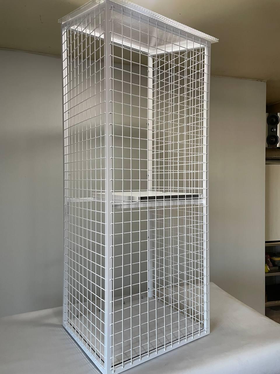 Балкон для котів з одним поверхом прямокутний підвісний 540х420х1250 см Білий (007)