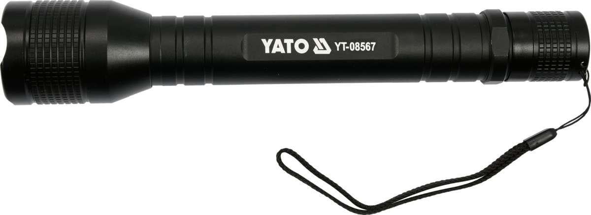Фонарь светодиодный (XPL CREE) YATO, Р=10Вт, Ф=1000 lm; питание - 4 х R14 батар. Ø=46 мм x254 мм