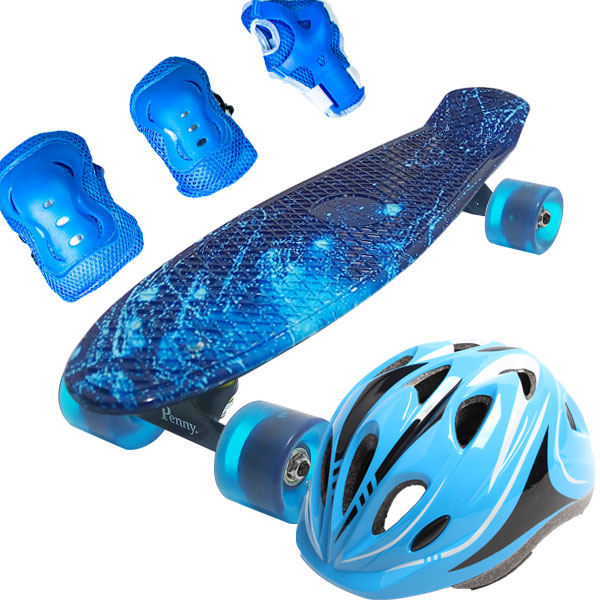 Пенниборд Penny Style 22" Combo Набор (защита + шлем) светящиеся колеса Ocean Blue (2T2034) Пенниборд Penny Style 22" Combo Набор (защита + шлем) светящиеся колеса Ocean Blue (2T2034)
