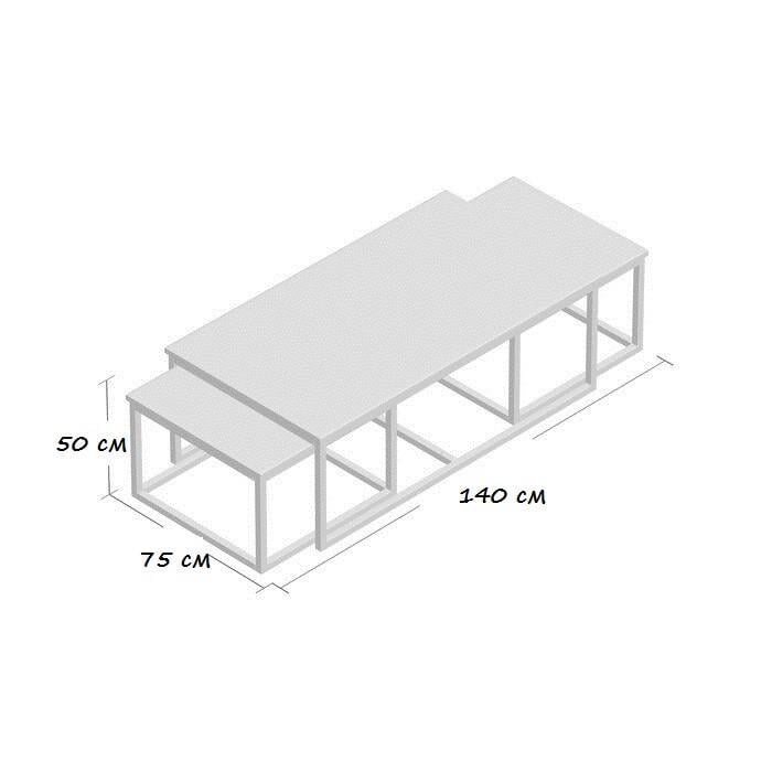 Комплект журнальних столиків GoodsMetall ЖС160 1400х750х500 мм (1185068210) - фото 5