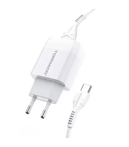 Зарядное устройство сетевое Tornado TD-16 2USB 2,4A 1 м с USB-кабелем Type-C Белый (1858272851) Зарядное устройство сетевое Tornado TD-16 2USB 2,4A 1 м с USB-кабелем Type-C Белый (1858272851)
