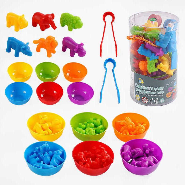 Развивающая игра Fun Game FD2188 Сортер Монтессори по цвету с пинцетами и тарелочками Животные (1718015115) - фото 11 Развивающая игра Fun Game FD2188 Сортер Монтессори по цвету с пинцетами и тарелочками Животные (1718015115) - фото 11