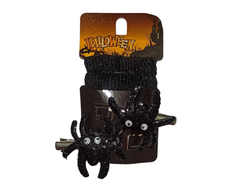 Заколки на Хелловін з резинками з Павуками One size Чорний (703069) - фото 4 Заколки на Хелловін з резинками з Павуками One size Чорний (703069) - фото 4