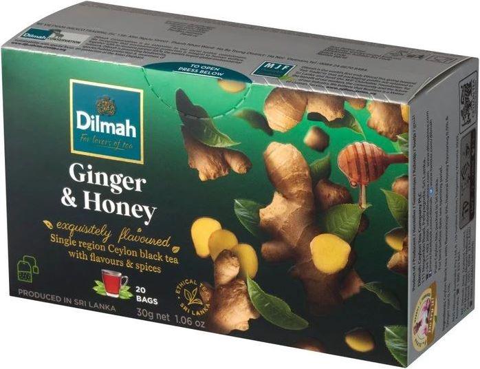 Чай чорний Dilmah Ginger & Honey 20 пакетиків 30 г (18405)