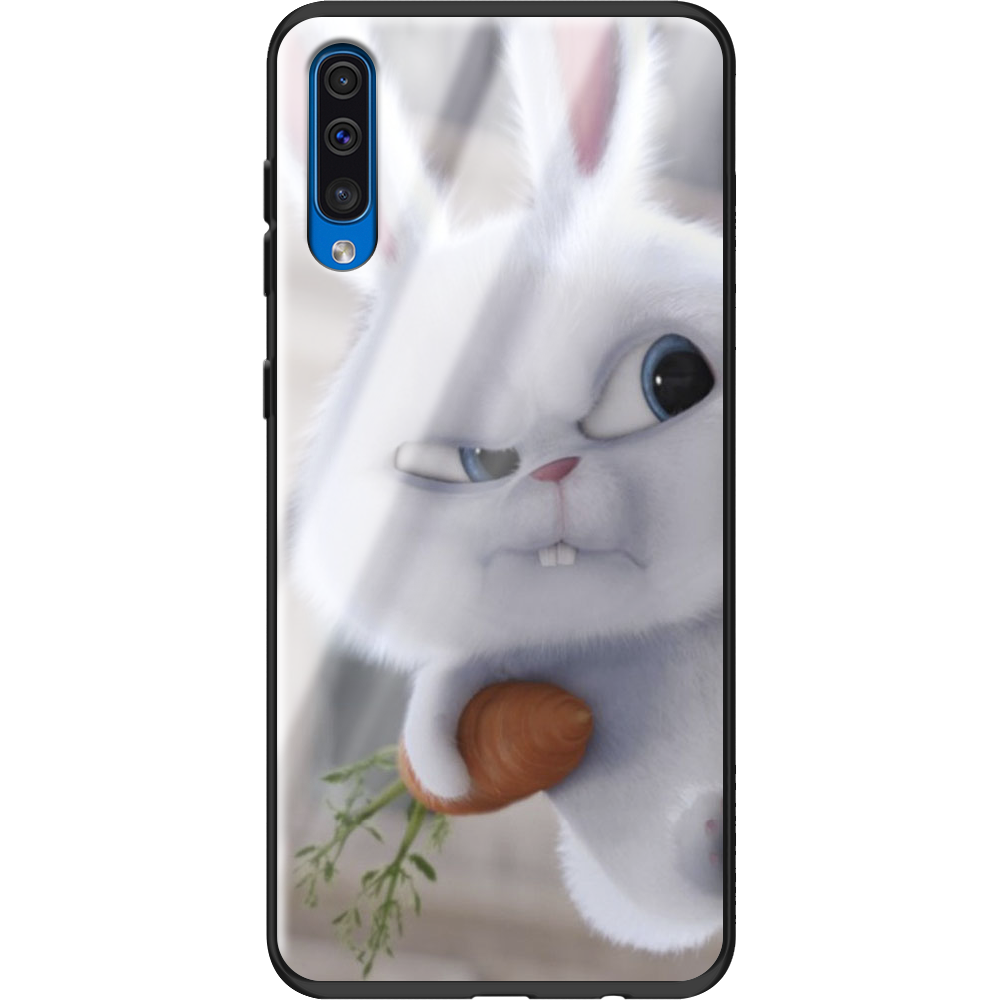 Чохол Boxface Samsung A505 Galaxy A50 Rabbit Snowball Чорний силікон зі склом (36417-up1116-37739)