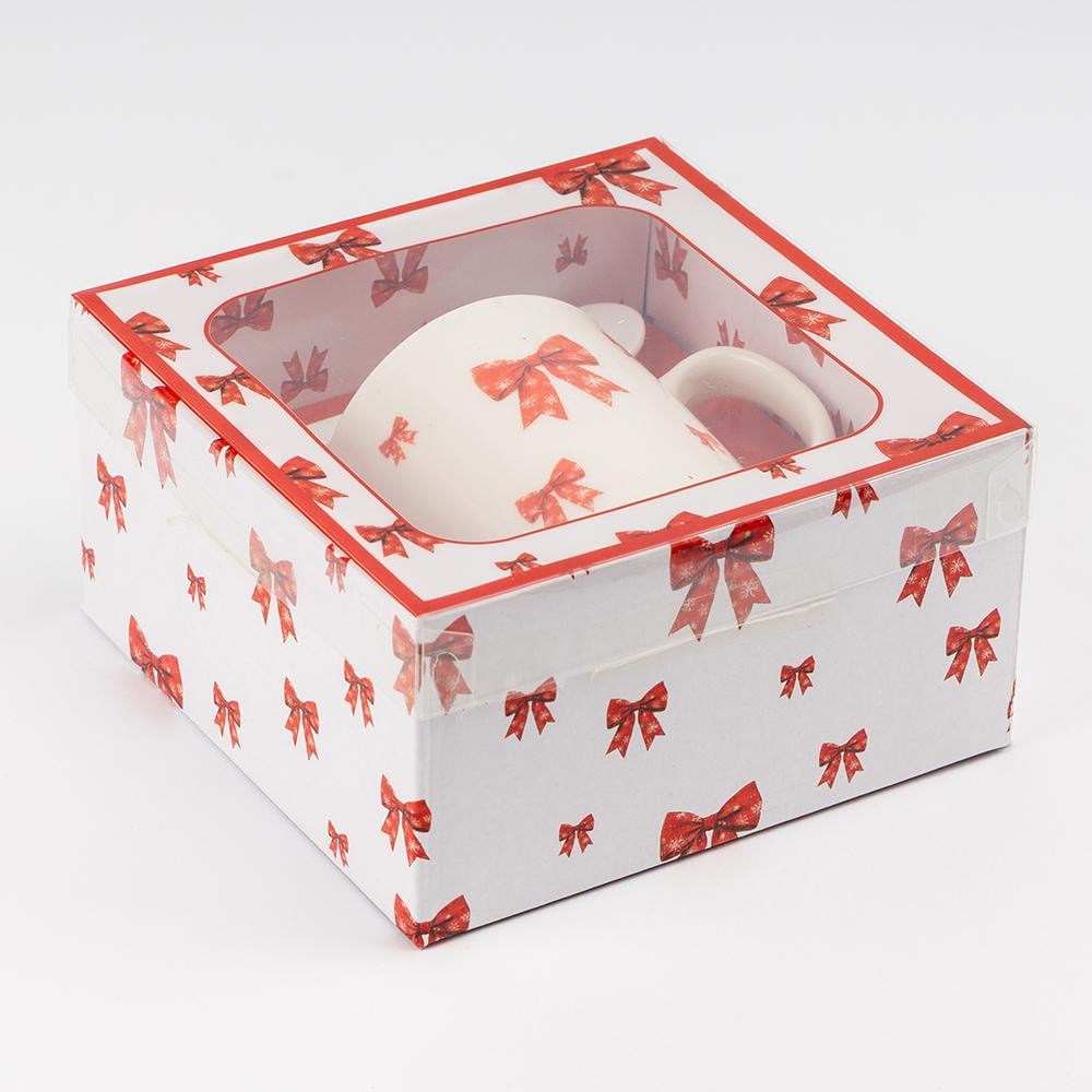 Чашка з ложечкою Різдвяні бантики 200 мл (9250-012) - фото 2 Чашка з ложечкою Різдвяні бантики 200 мл (9250-012) - фото 2