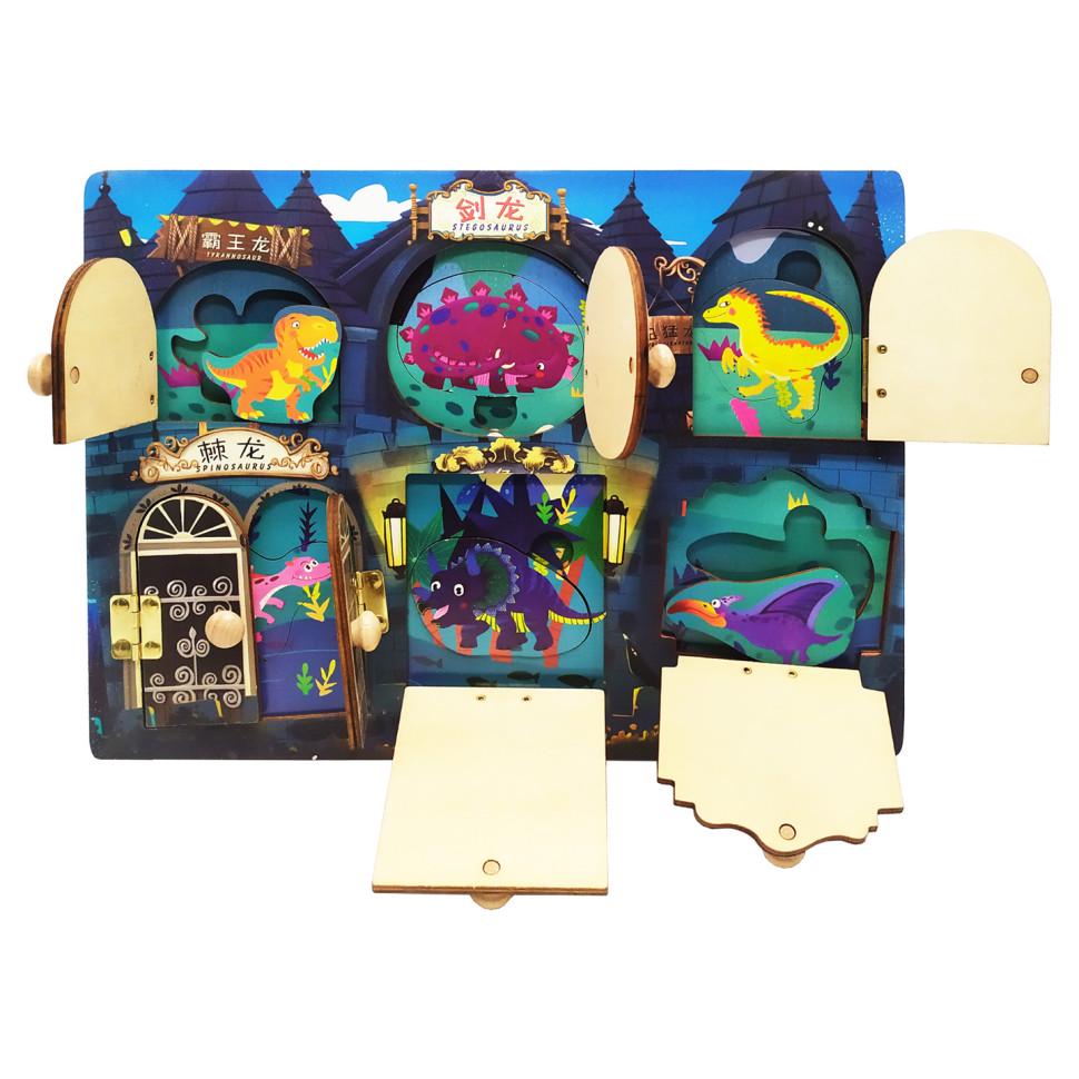 Деревянная игра-доска SUNROZ SR-2896 Динозавры с движущимися елементами (SunR23204s29944)
