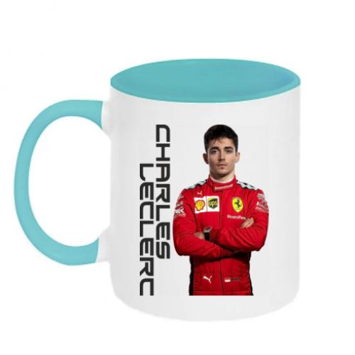 Чашка двухцветная F1 Charles Leclerc 320 мл Белый с бирюзовым (12682283-64-181303)