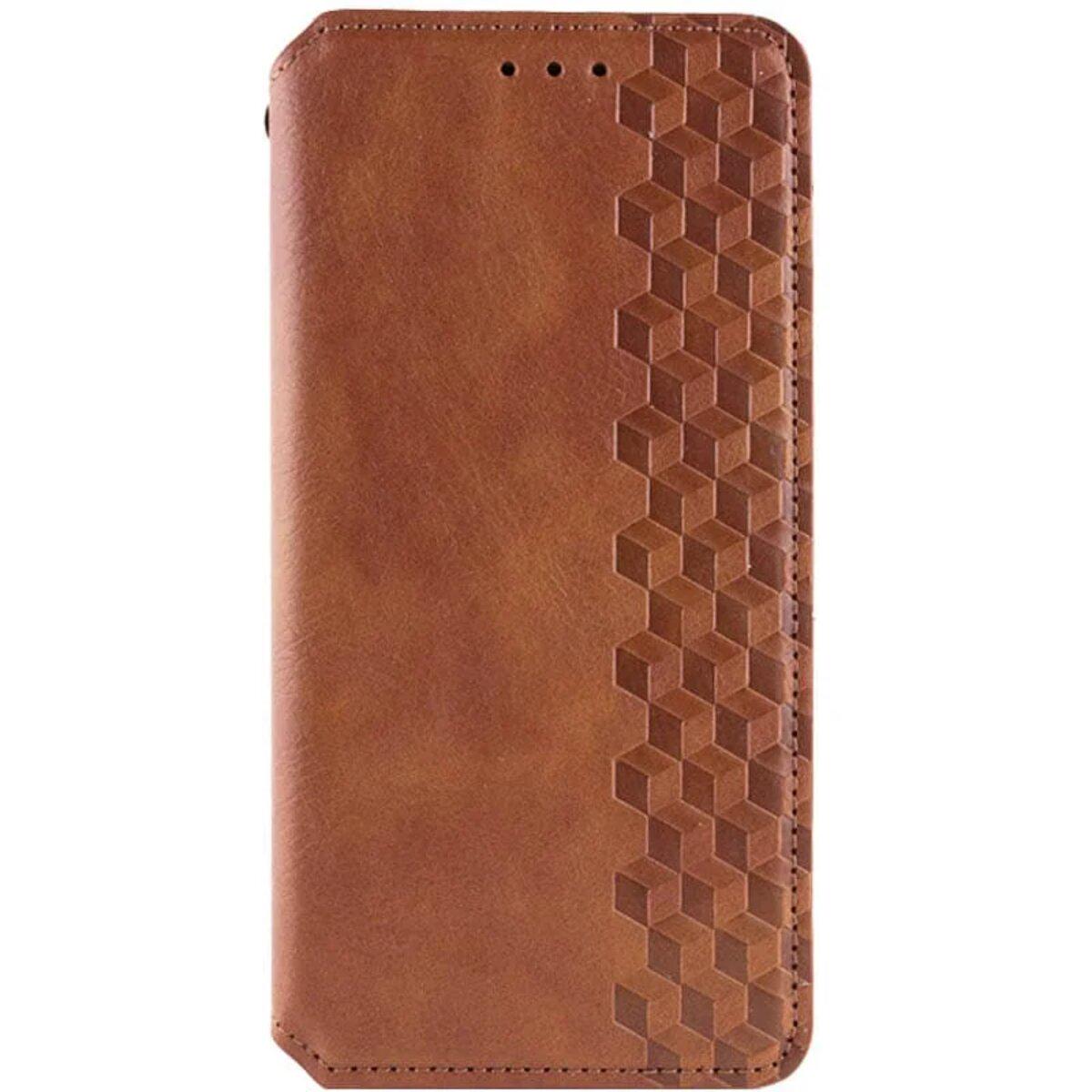 Противоударный Чехол-книжка Rubic Leather для смартфона Xiaomi Redmi 13 4G  Brown