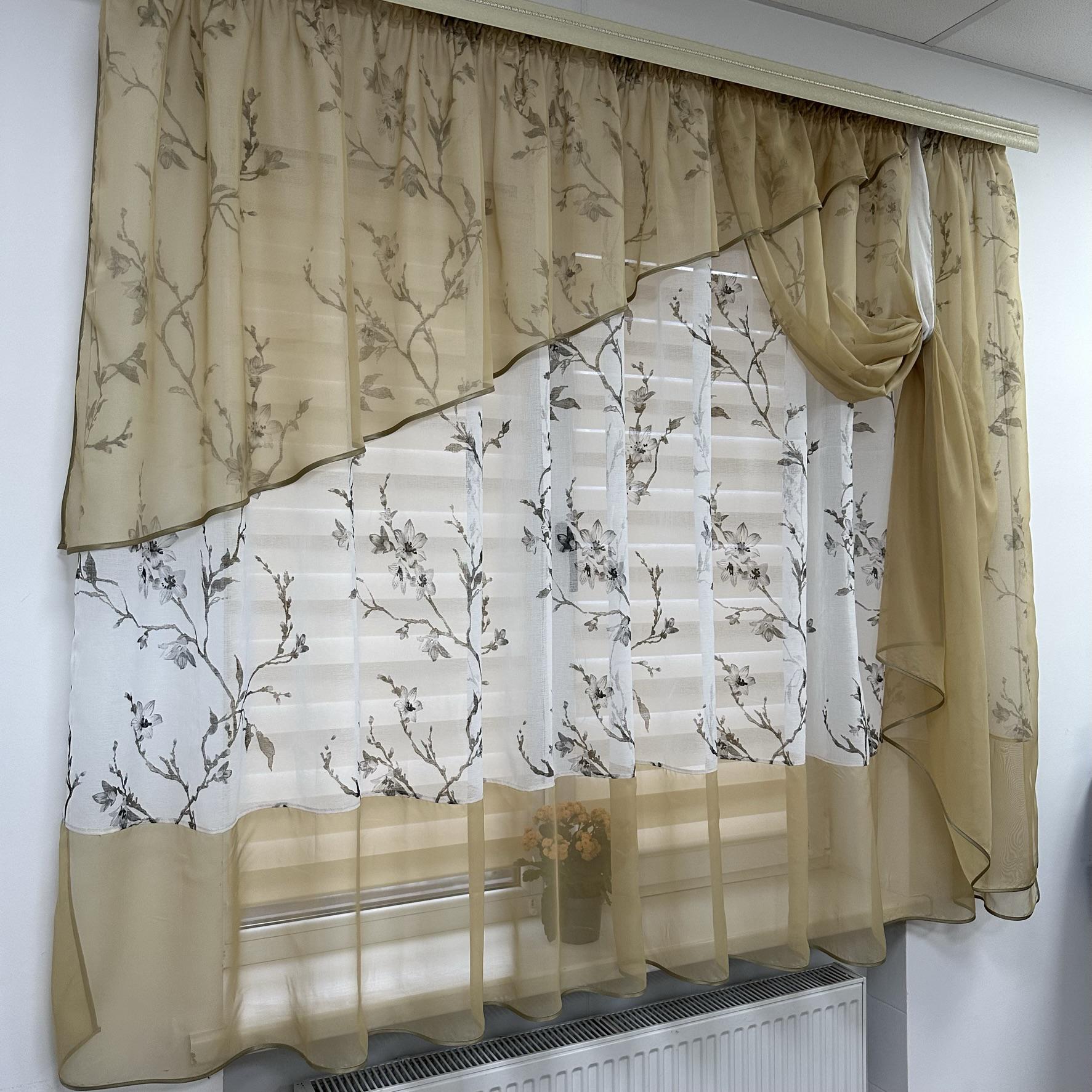 Занавеска на кухню TG Home №410 Бежевый (410-25) - фото 4