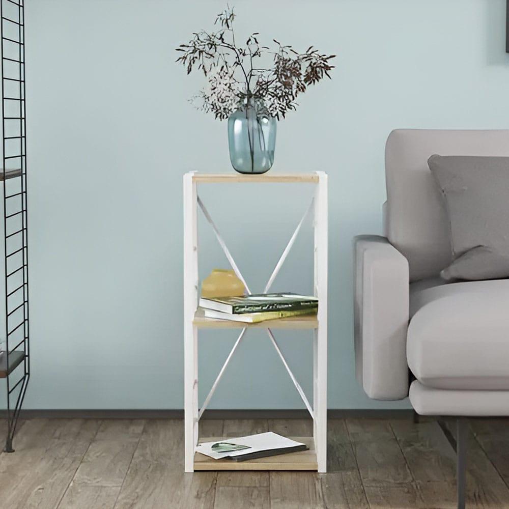 Этажерка Ferrum-decor Коннект 3/34 ДСП 16 мм 73x34x28 см Белый/Дуб Сонома (FRD-104298)