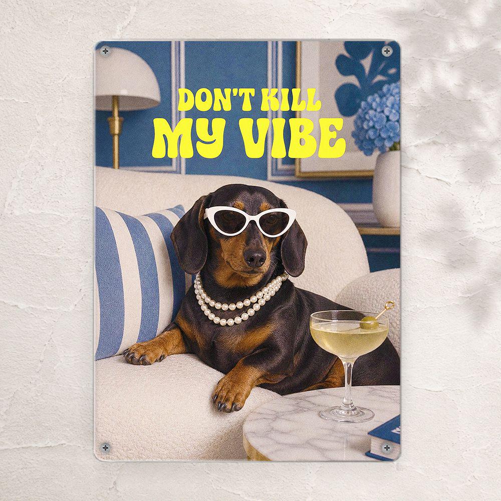 Табличка металева Don't kill my vibe 26х18,5 см (MET_26J010)