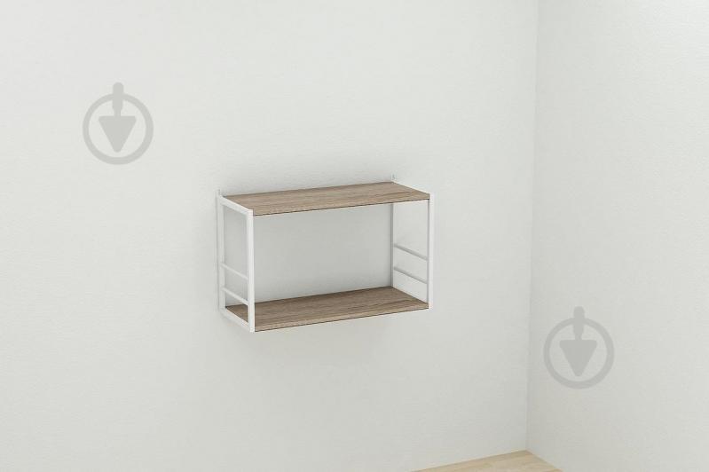 Книжная полка универсальная Ferrum-decor Стим 1 38x63x26 белый ДСП Дуб Сонома Трюфель 16мм (XK00029)