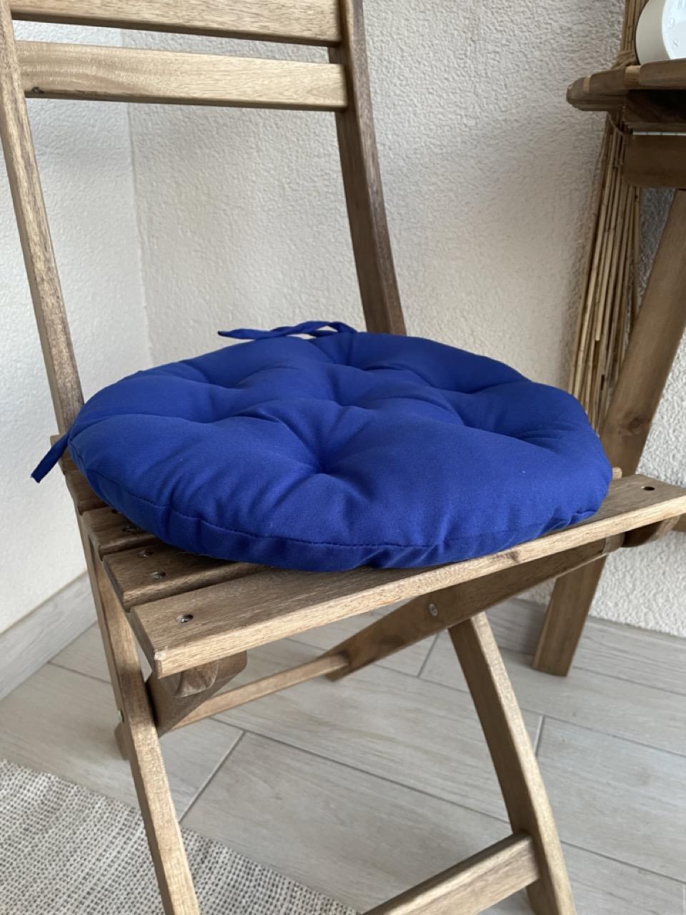 Подушка на стул с завязками круглая Color 40х40х5 см Синиий - фото 4 Подушка на стул с завязками круглая Color 40х40х5 см Синиий - фото 4