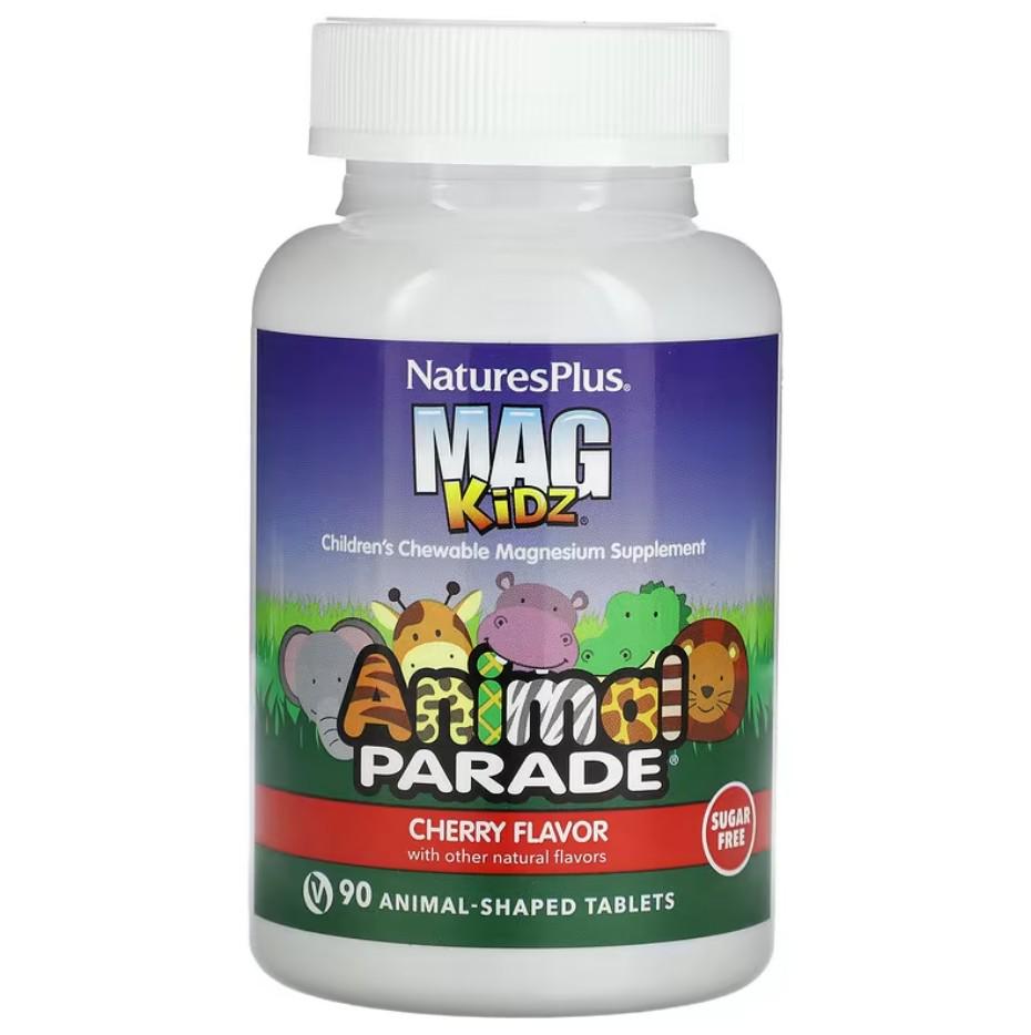 Вітаміни Natures Plus Animal Parade MagKidz Children's Magnesium 90 жувальних таблеток