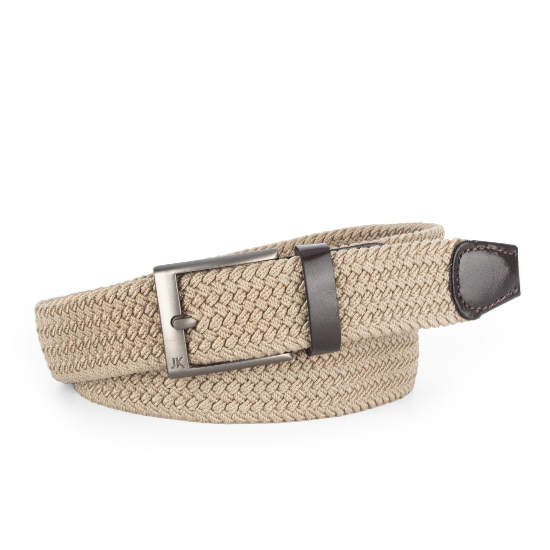 Ремень-резинка мужской JK-35007 плетеный 110 см Бежевый (1932989575)