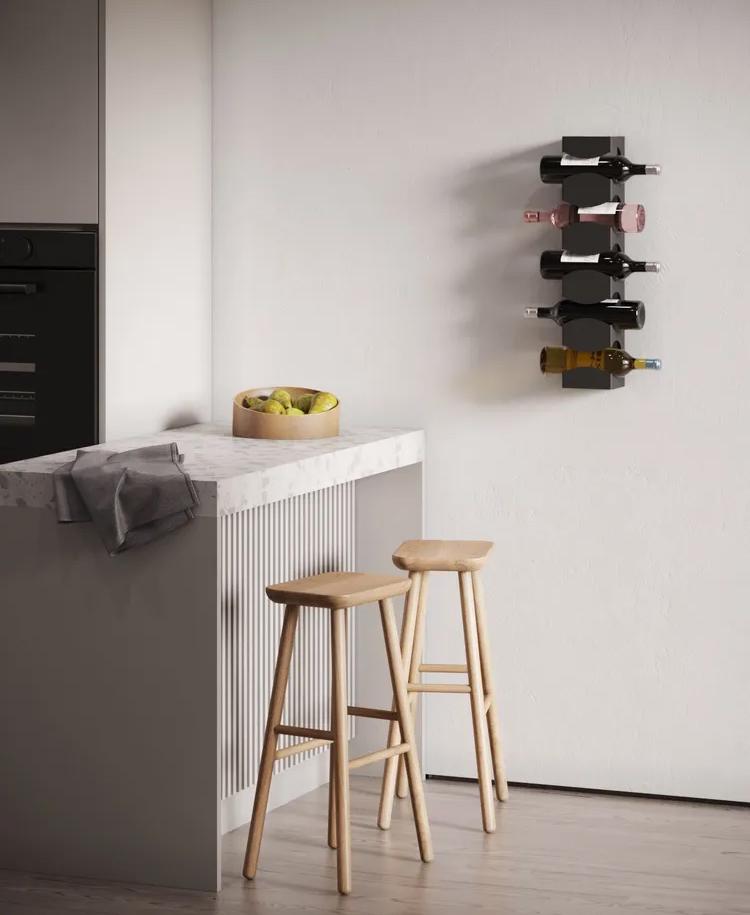 Полиця-тримач для вина NC Home на 5 пляшок Чорний (110108) - фото 5 Полиця-тримач для вина NC Home на 5 пляшок Чорний (110108) - фото 5