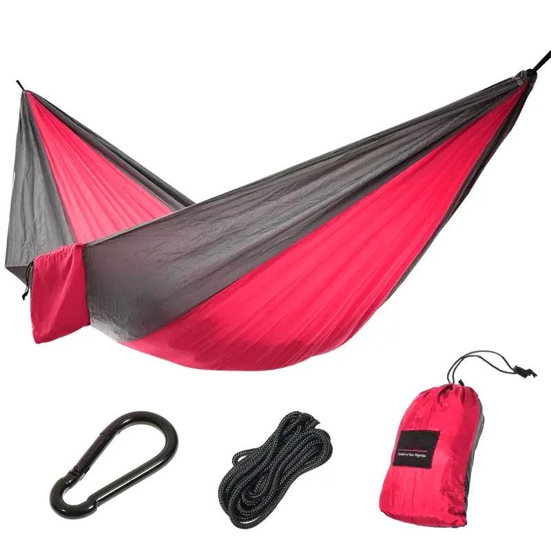 Подвесной гамак туристический Wellamart 300х190 см Красно-серый (5712-12)