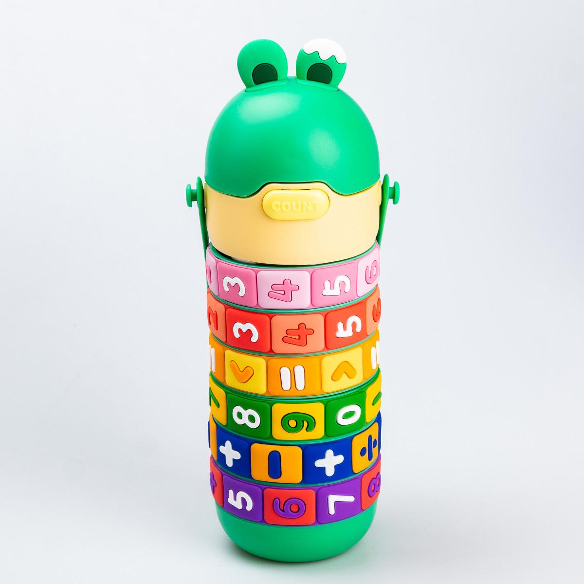 Термос детский интерактивный 430 мл с цифрами Зеленый