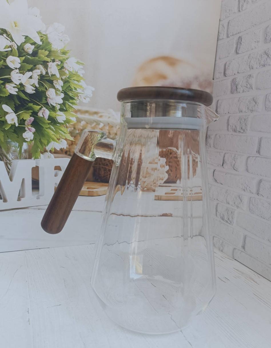 Кувшин Edenberg EB-19574 стеклянный с деревянной ручкой и крышкой 1,8 л (21300753) - фото 2 Кувшин Edenberg EB-19574 стеклянный с деревянной ручкой и крышкой 1,8 л (21300753) - фото 2