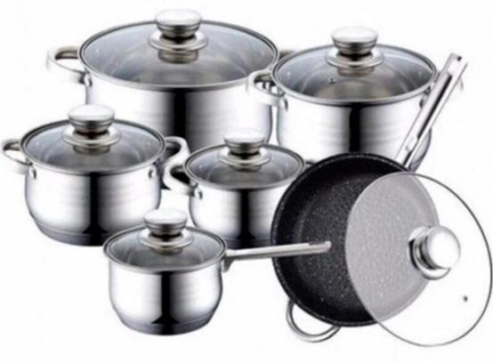 Набор кухонной посуды из нержавеющей стали Haus Lux 12 пр. (HL-1231)
