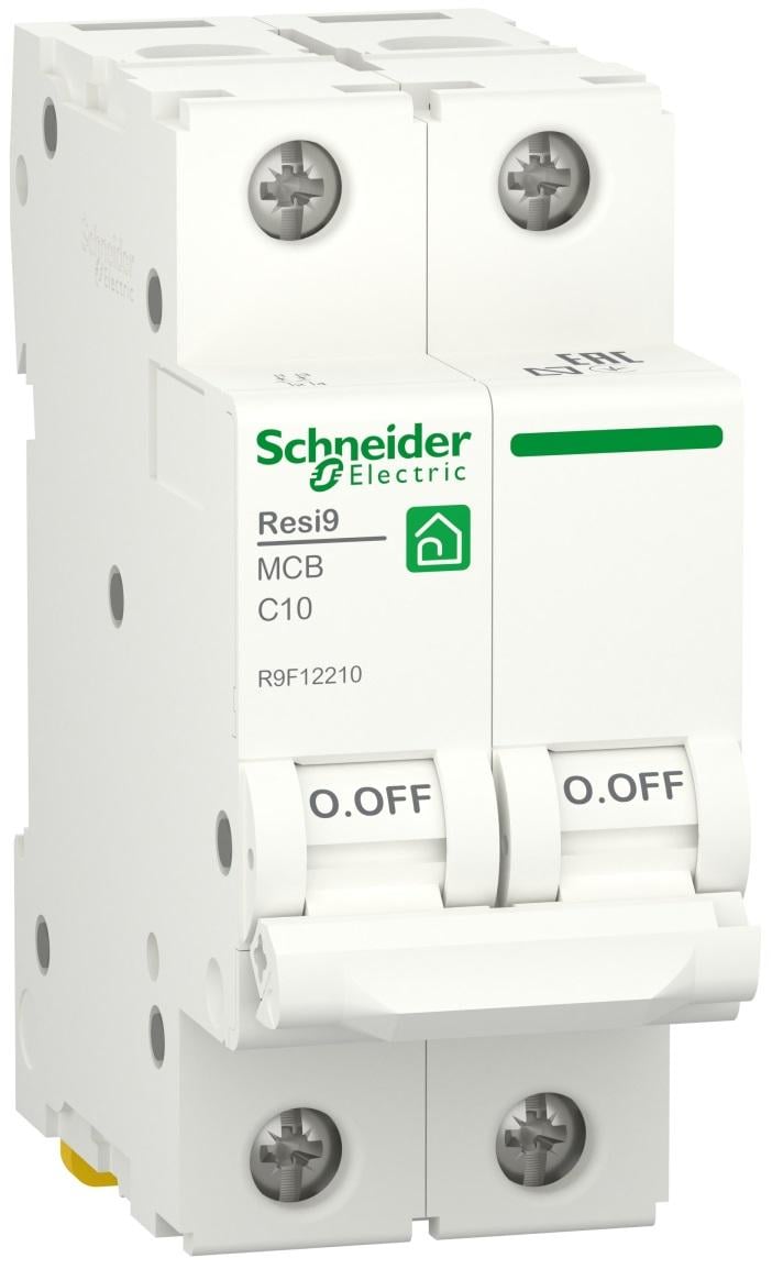 Автоматичний вимикач Schneider Electric Resi9 6kA 2P 10A C (R9F12210) - фото 1