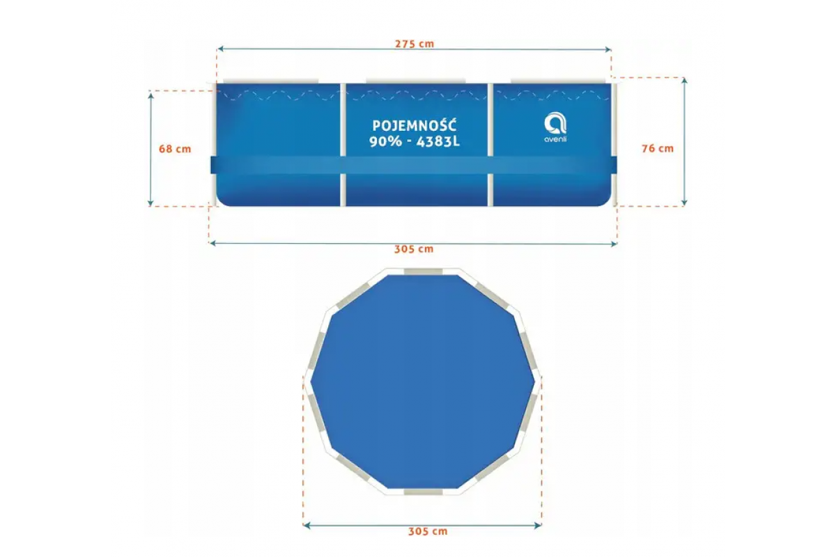 Басейн каркасний AVENLI 305х76 см комплект - фото 4
