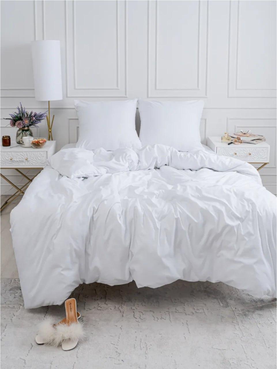 Комплект постільної білизни бавовняний сімейний 150x215 см наволочки 50х70 см 2 шт. Білий (П4К-Post-ukr-0013-04) - фото 5 Комплект постільної білизни бавовняний сімейний 150x215 см наволочки 50х70 см 2 шт. Білий (П4К-Post-ukr-0013-04) - фото 5