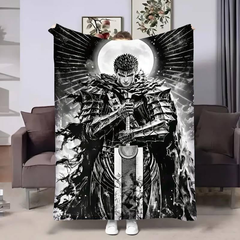 Плед плюшевый с 3D рисунком велюр Берсерк 135х160 см (14296В)