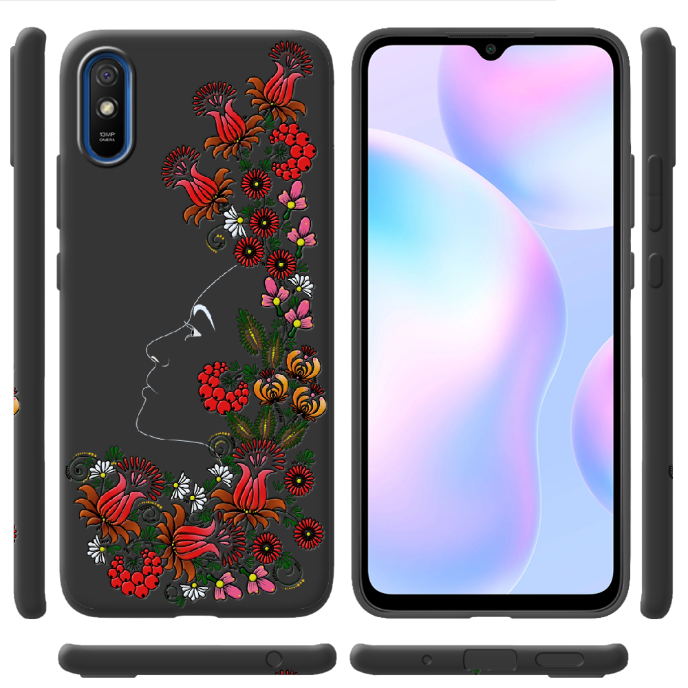 Чехол BoxFace Xiaomi Redmi 9A 3D Ukrainian Muse Черный силикон (40304-bk64-40509) - фото 2