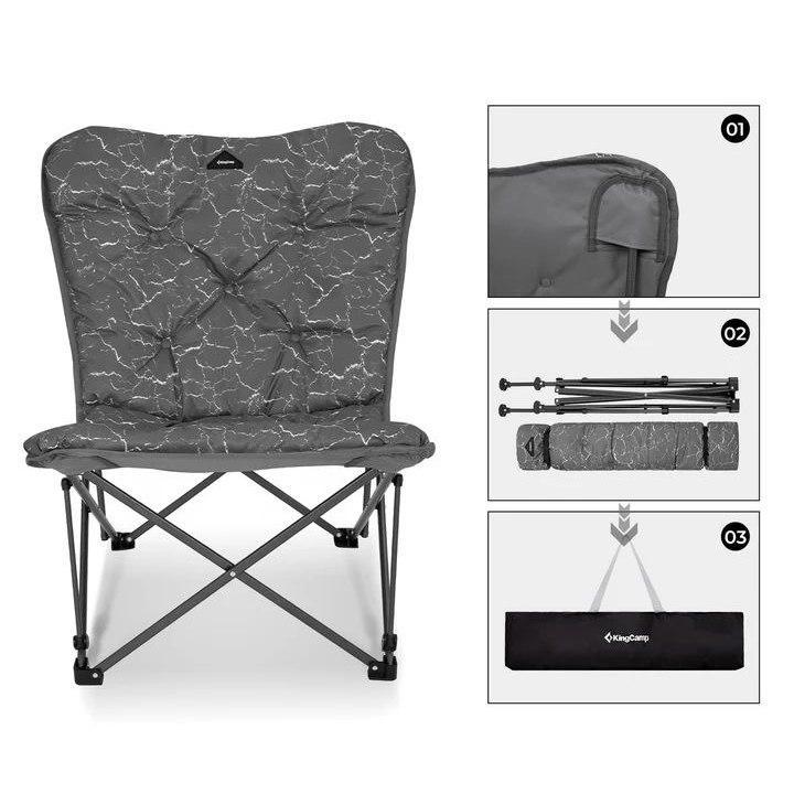 Туристическое кресло раскладное KingCamp Lemon Grey (KC2224_VOLCAPETRA) - фото 3