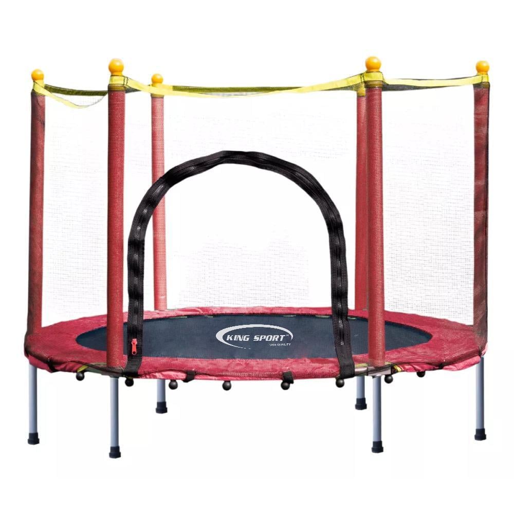 Батут детский King Sport с защитной сеткой 140 см Red