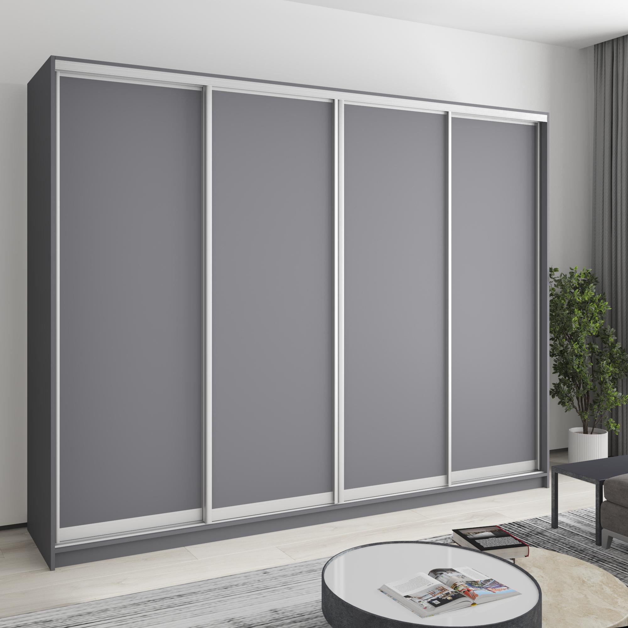 Шкаф-купе четырехдверный MebelStar Комбо AL 4 ДСП 270x45x210 см Антрацит (MBS-12396)