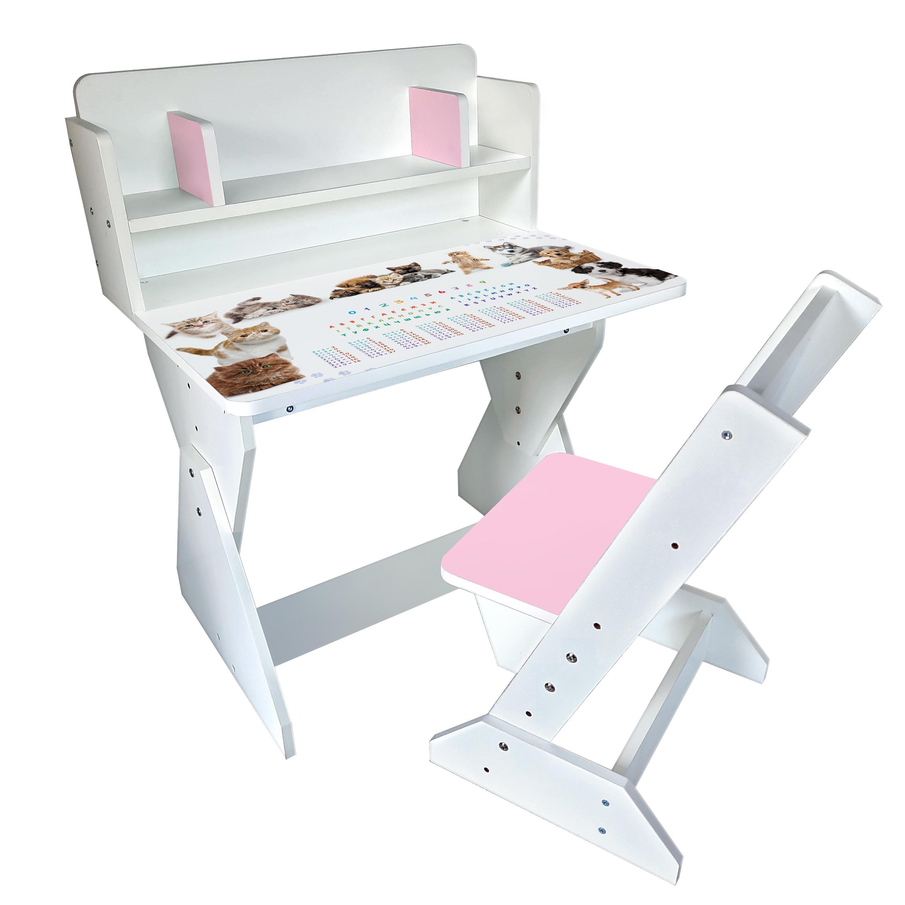 Парта со стульчиком Holy Wood П01 регулируемая с рисунком Котики-песики (18136718) - фото 1 Парта со стульчиком Holy Wood П01 регулируемая с рисунком Котики-песики (18136718) - фото 1