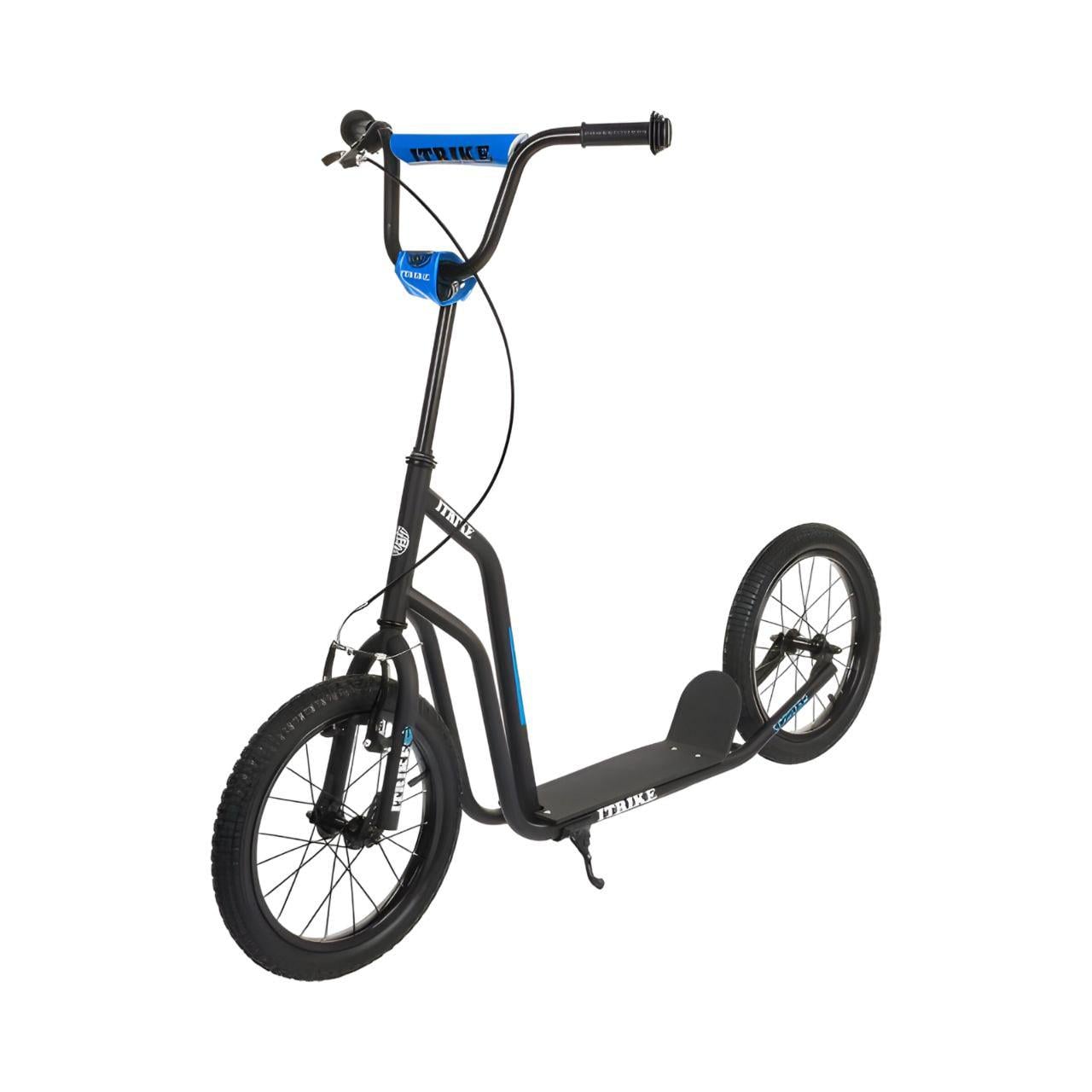 Самокат SR 2-044-B взрослый 2 колеса резина 16" ручной тормоз Черный (25760826)