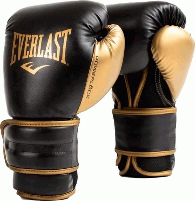 Боксерські рукавиці EVERLAST POWERLOCK 2R TRAINING GLOVE 16 унцій Чорний/Золотий (P00002665 16)